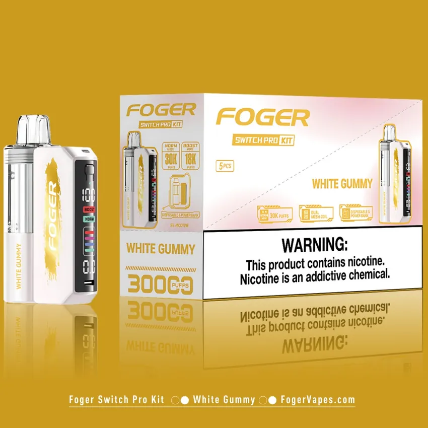 White Gummy Foger Switch Pro Kit 30K Puffs